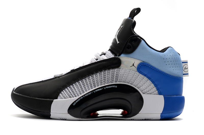 2020 Men Air Jordan 35 Black White Blue Basketball Shoes